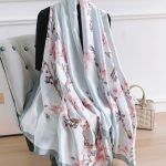 White Radiant Printed Silk Scarf – view 2
