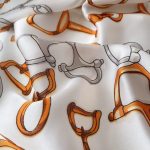 White Classic Printed Silk Scarf – view 3
