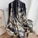 Black Printed Silk Scarf – view 2