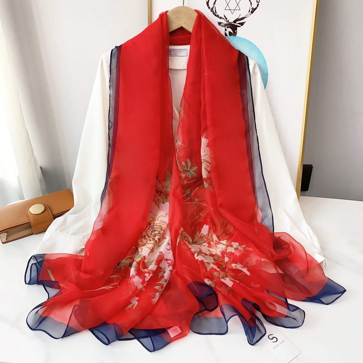 Red Printed Chiffon Scarf – HeadScarf.pk