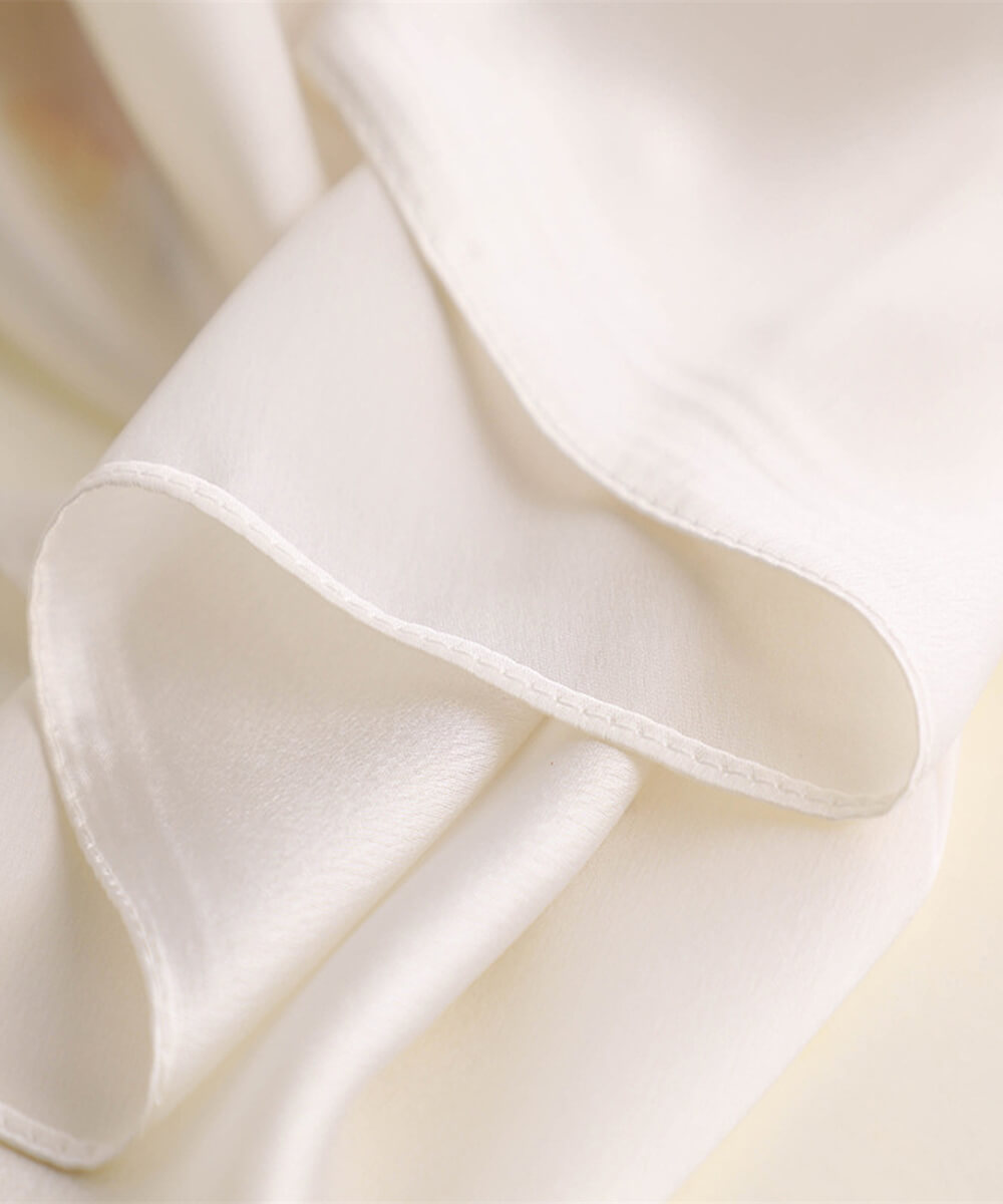 Cold White Printed Silk Scarf – view 2