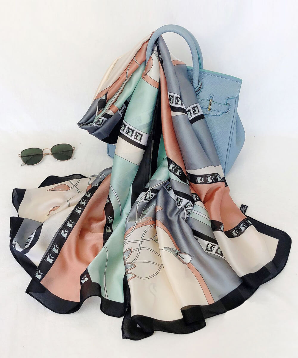 Cactus Printed Silk Scarf – view 2