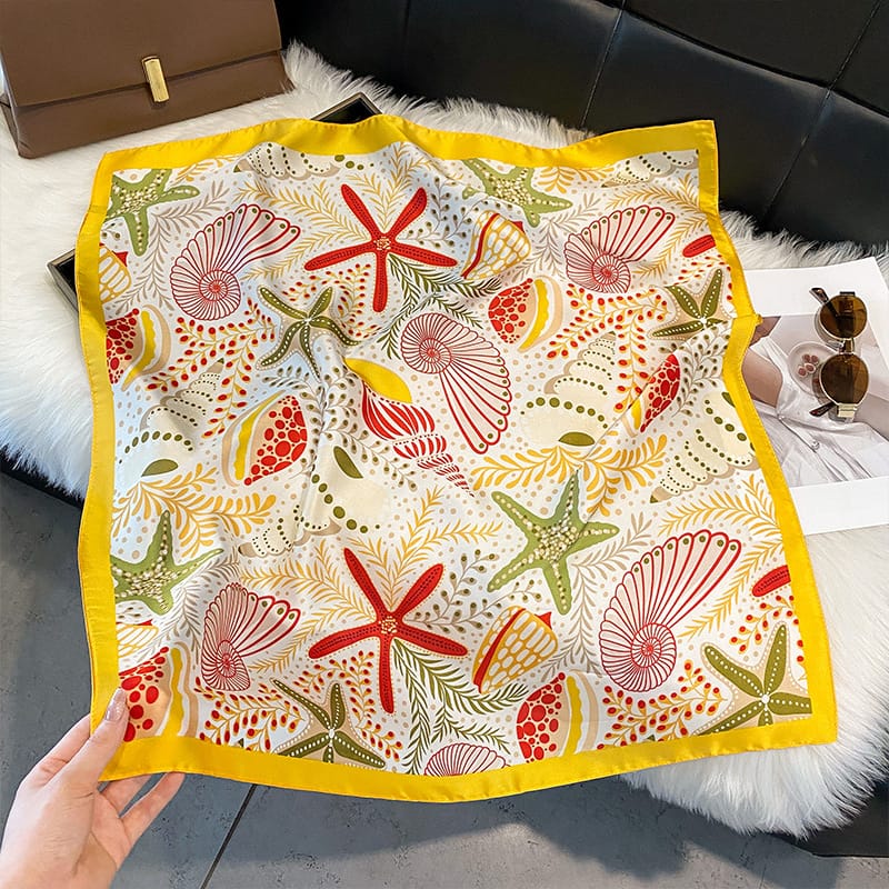 Yellow Prime Satin Silk Neck Scarf – view 2
