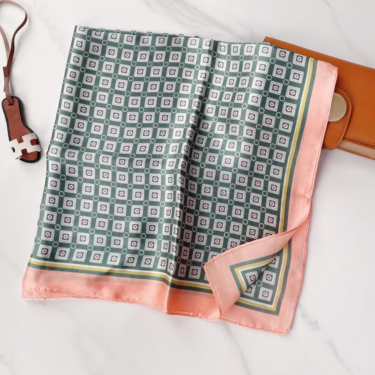 Corduroy Satin Silk Neck Scarf – view 2