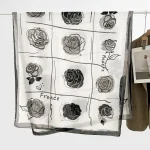 Black Printed Cotton Scarf – view 3