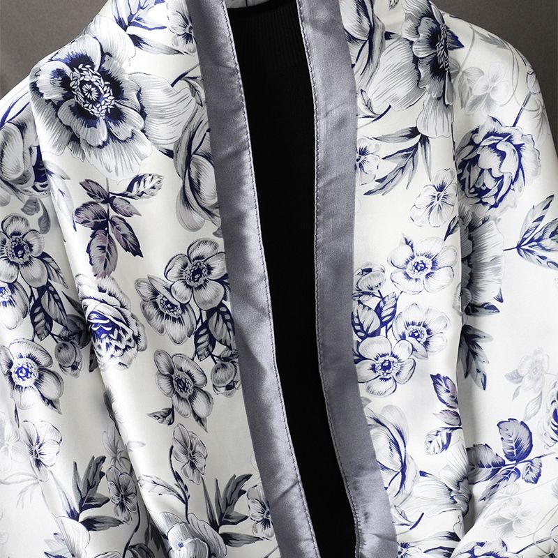 White Elite Printed Silk Scarf – view 2