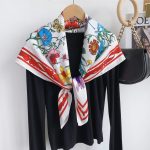 Red Satin Silk Head Scarf – view 4