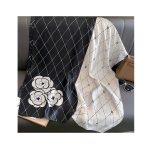 Black Elegance Printed Silk Scarf – view 3