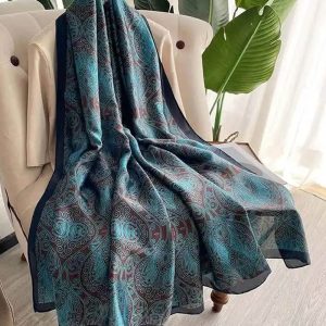 Aqua Radiant Printed Silk Scarf – HeadScarf.pk