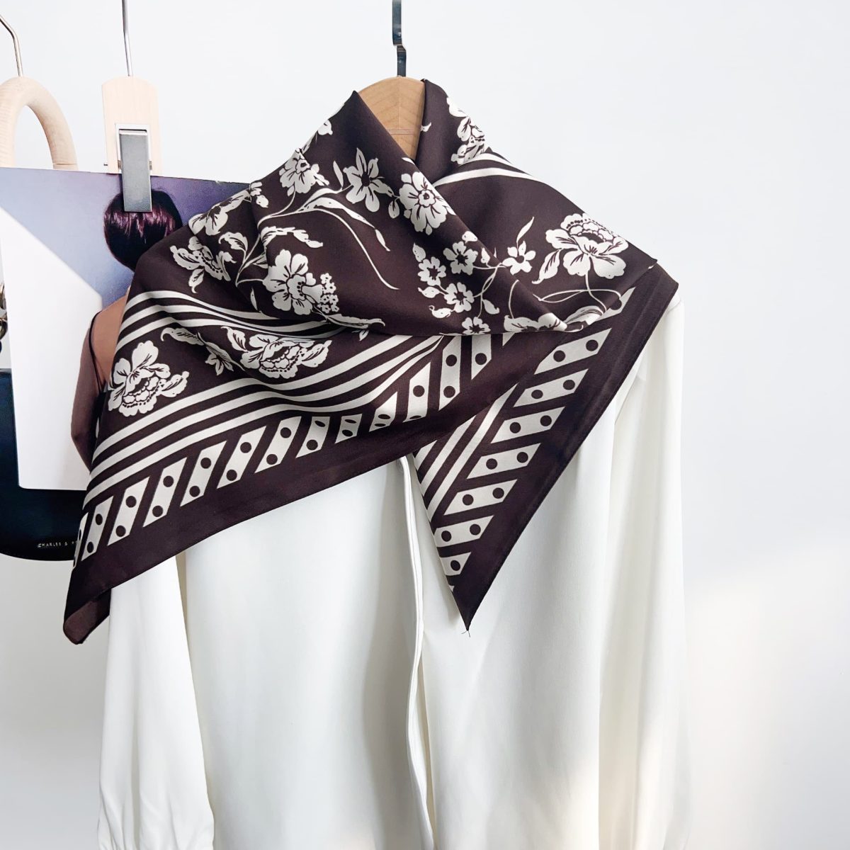 Purple Chic Satin Silk Head Scarf – view 2