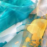 Turquoise Printed Chiffon Scarf – view 2