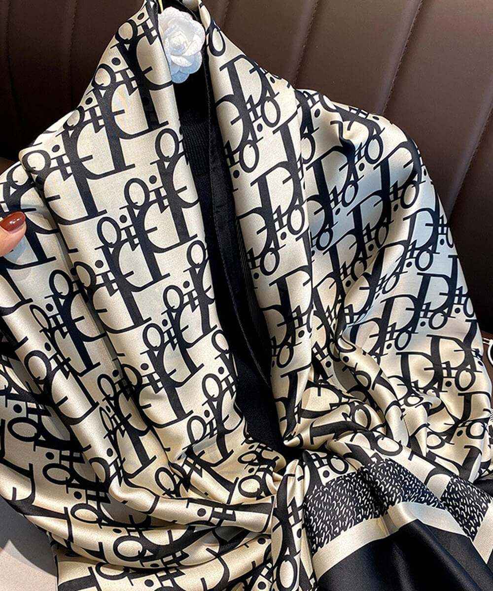 Grey Mystique Printed Silk Scarf – view 2