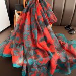Deep Pink Printed Silk Scarf – view 3