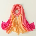 Peach Printed Silk Scarf – HeadScarf.pk