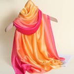 Peach Printed Silk Scarf – view 3