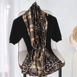 Droid Black Printed Silk Scarf – view 10