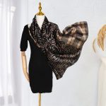 Droid Black Printed Silk Scarf – view 3