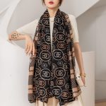 Droid Black Printed Silk Scarf – view 7