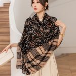 Droid Black Printed Silk Scarf – view 9