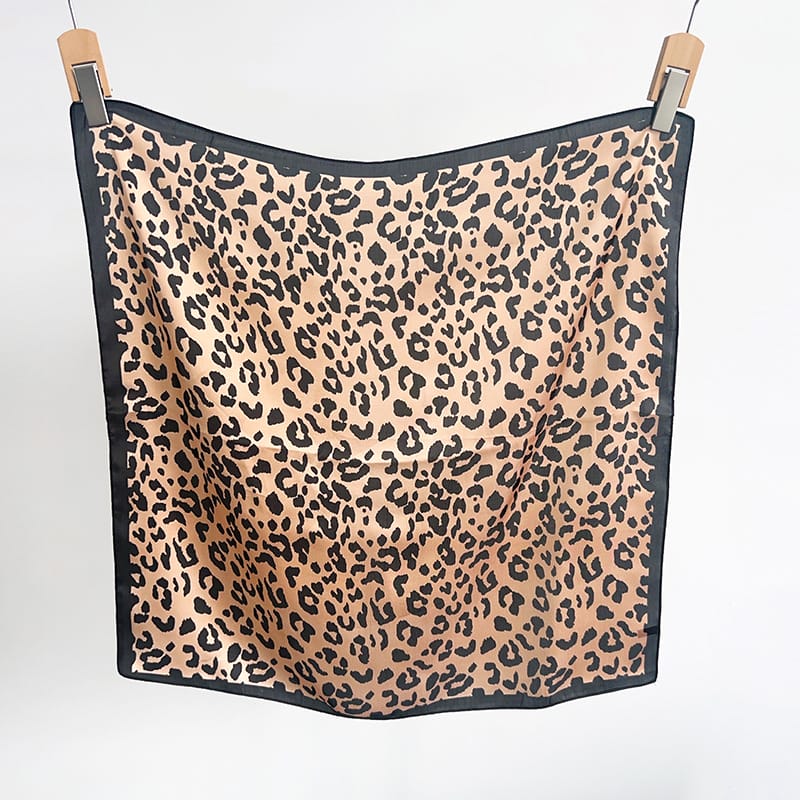 Brown Classic Satin Silk Neck Scarf – view 2