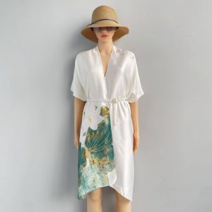 White Mystique Silk Cape Shawl with Belt – HeadScarf.pk