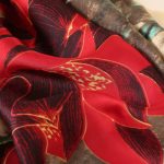Rose Printed Silk Scarf – view 3