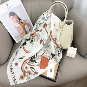 White Aura Satin Silk Neck Scarf 2 – HeadScarf.pk