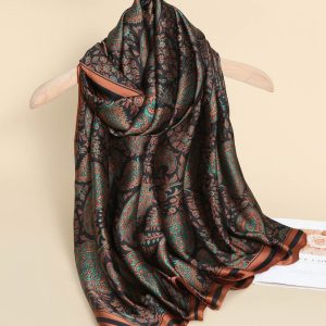 Walnut Printed Silk Scarf – HeadScarf.pk