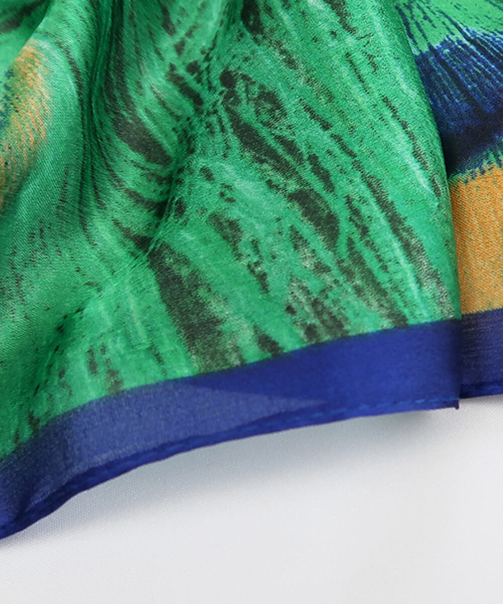 Green Mystique Printed Silk Scarf – view 2