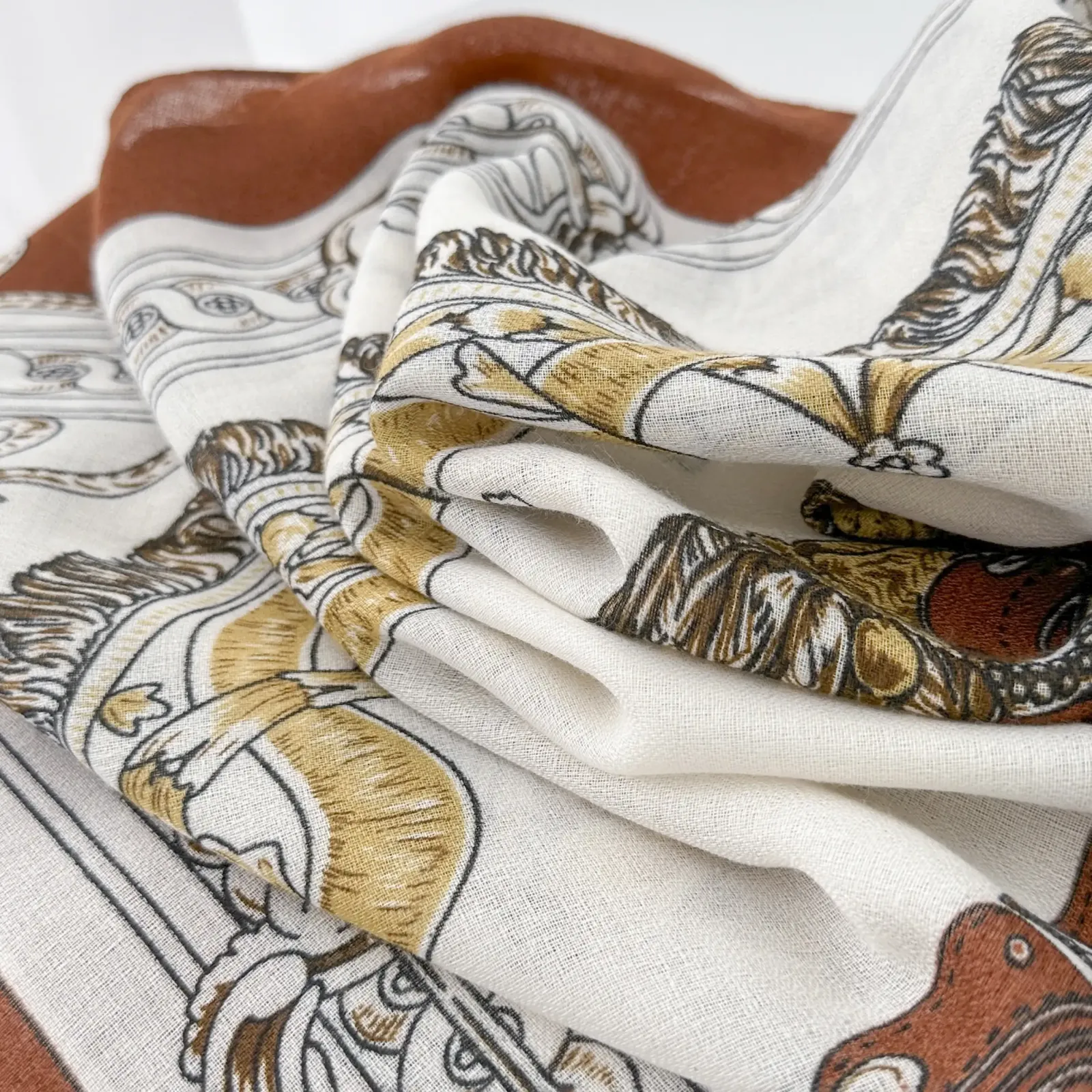 Rust Printed Cotton Scarf – view 2
