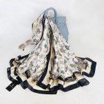 White Printed Silk Scarf – HeadScarf.pk