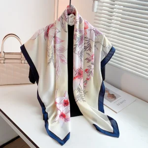 Cream Polyester Square Scarf – HeadScarf.pk
