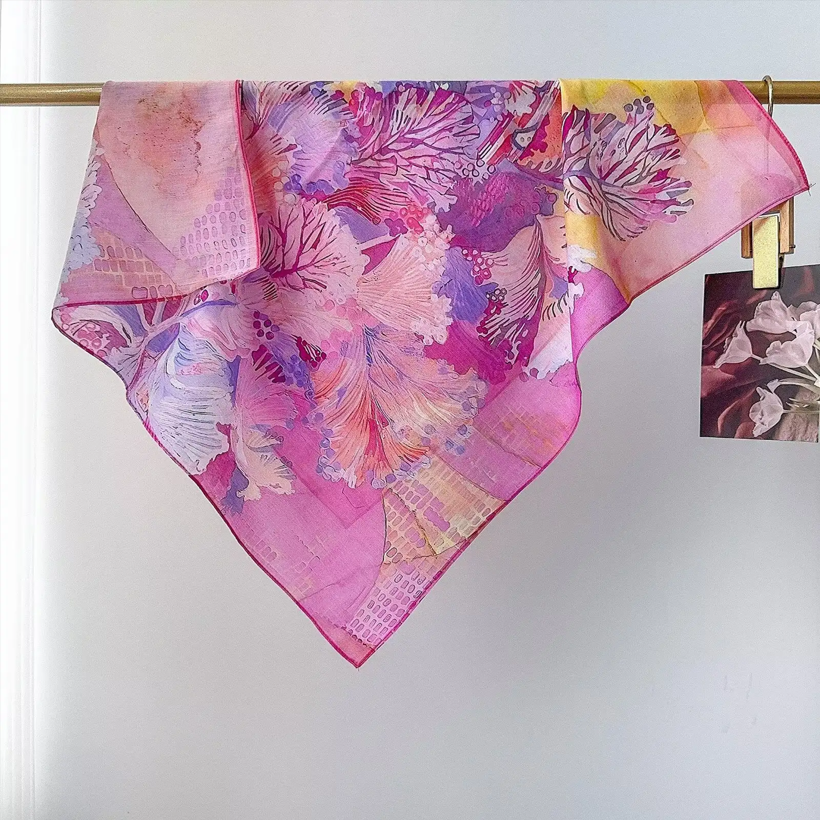 Pink Cotton-Blend Bandana Scarf – view 2