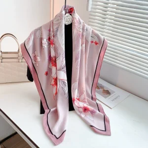 Pink Polyester Square Scarf – HeadScarf.pk