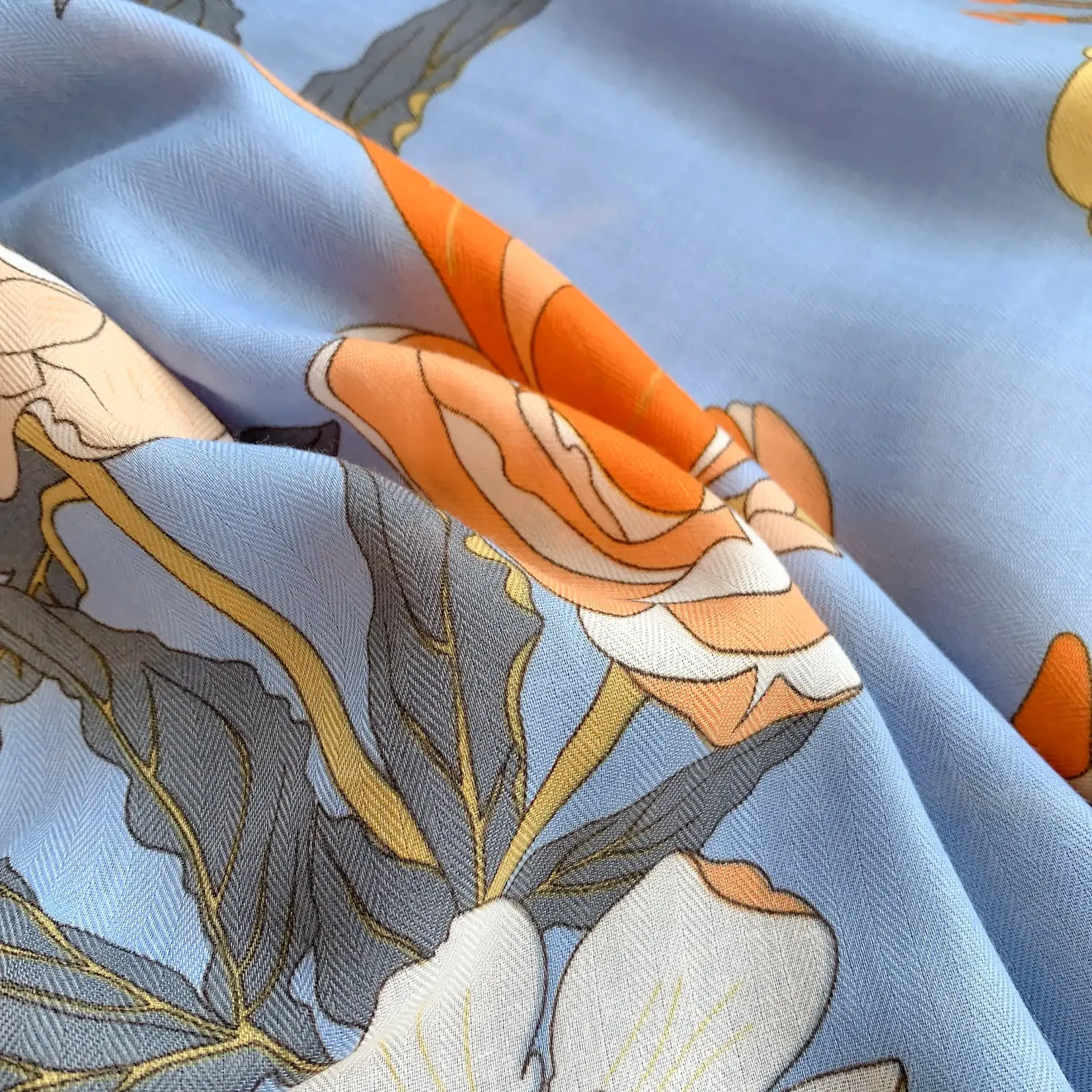 Blue Polyester Square Scarf – view 2