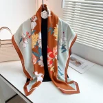 Brown Radiant Polyester Square Scarf – HeadScarf.pk