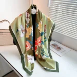 Green Polyester Square Scarf – HeadScarf.pk