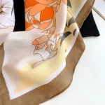 Peach Polyester Square Scarf – view 3