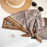Brown Cotton Bandana Scarf – view 3