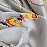 Grey Royal Printed Silk Scarf – view 3