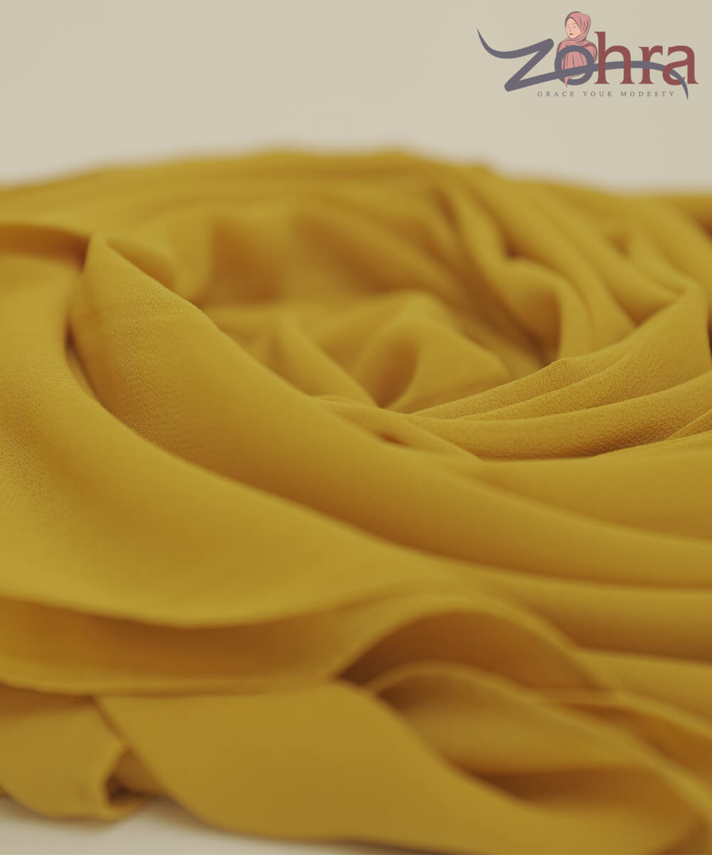 Yellow Georgette Chiffon Hijab – view 2