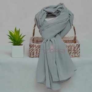 Grey Radiant Georgette Chiffon Hijab – HeadScarf.pk