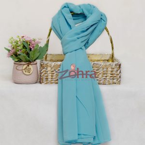Blue Georgette Chiffon Hijab – HeadScarf.pk