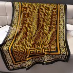 Gold Orange Printed Silk Scarf – view 4