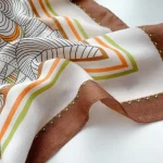 Brown Polyester Square Scarf – view 3