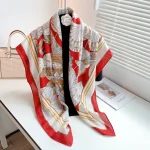 Red Polyester Square Scarf – HeadScarf.pk