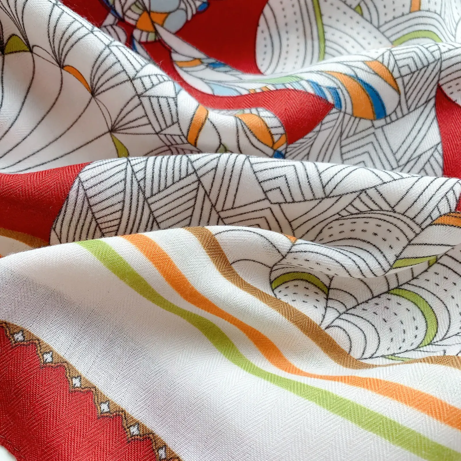 Red Polyester Square Scarf – view 2