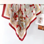 Red Polyester Square Scarf – view 3