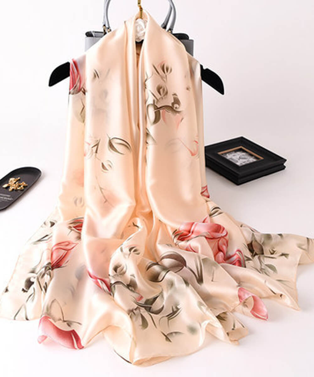 White Luxe Printed Silk Scarf 2 – view 2
