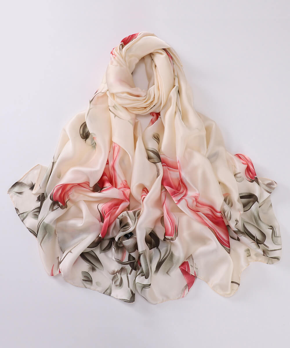 White Luxe Printed Silk Scarf 2 – HeadScarf.pk